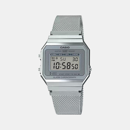 Vintage Unisex Quartz Silver Dial Digital Stainless Steel Watch D170