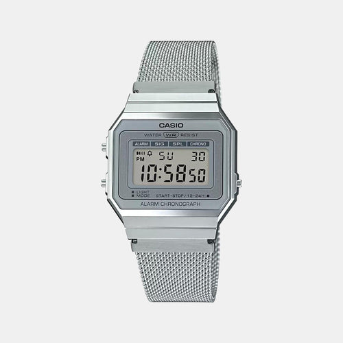 Vintage Unisex Quartz Silver Dial Digital Stainless Steel Watch D170