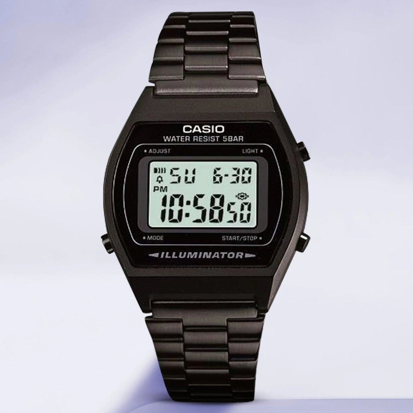 Vintage Unisex Quartz Black Dial Digital Stainless Steel Watch D180
