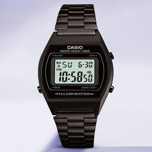Vintage Unisex Quartz Black Dial Digital Stainless Steel Watch D180
