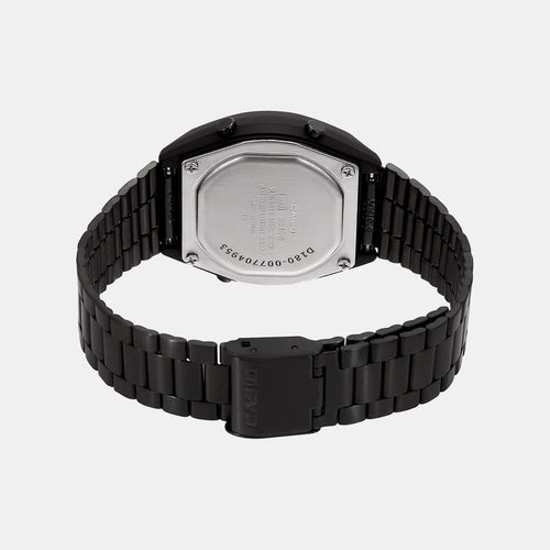 Vintage Unisex Quartz Black Dial Digital Stainless Steel Watch D180