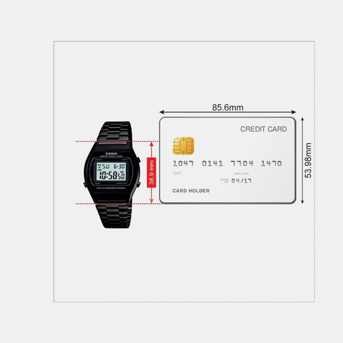 Vintage Unisex Quartz Black Dial Digital Stainless Steel Watch D180