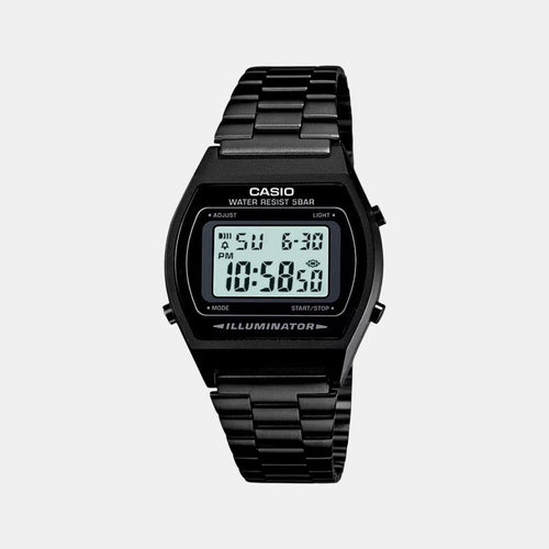 Vintage Unisex Quartz Black Dial Digital Stainless Steel Watch D180