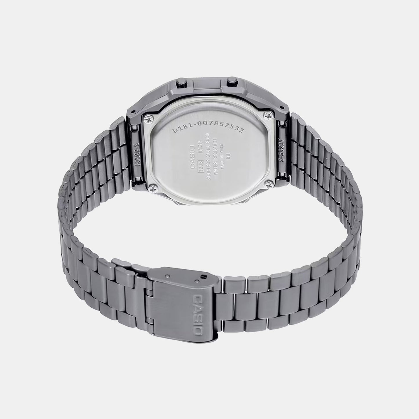 Vintage Unisex Quartz Black Dial Digital Stainless Steel Watch D181