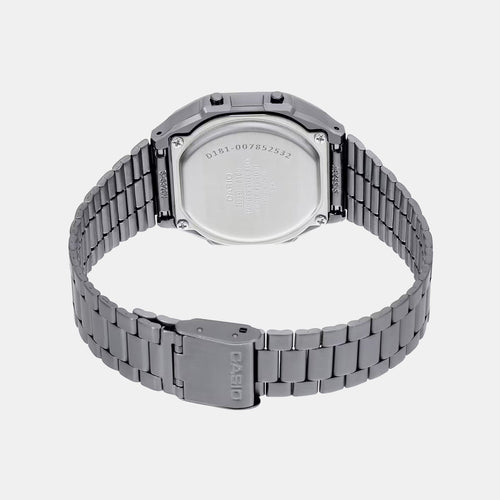 Vintage Unisex Quartz Black Dial Digital Stainless Steel Watch D181