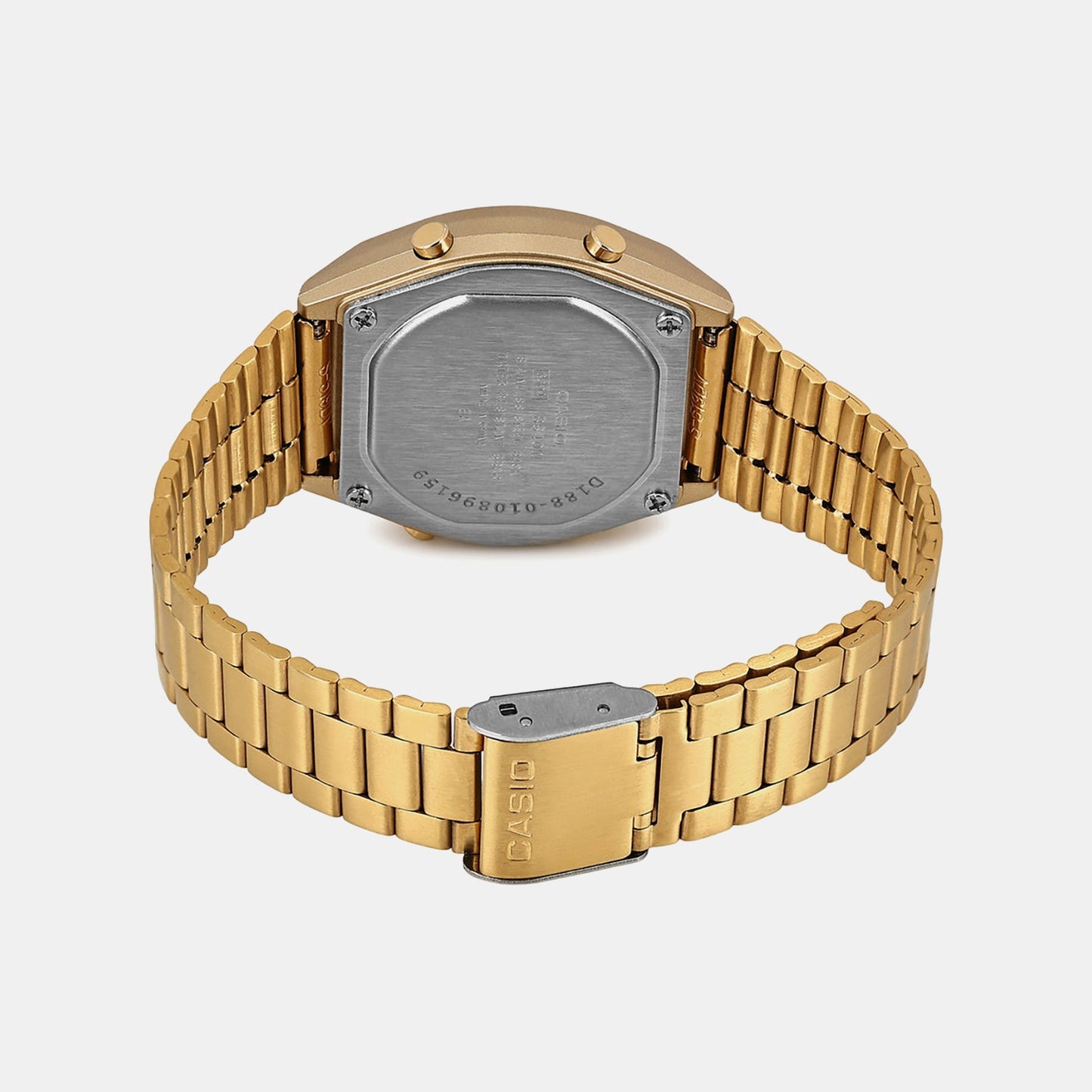 Vintage Unisex Quartz Gold Dial Digital Stainless Steel Watch D188