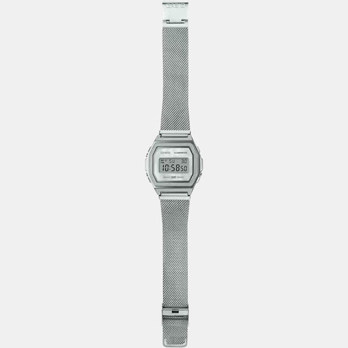 Vintage Unisex Quartz Black Dial Digital Stainless Steel Watch D194