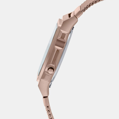 Vintage Unisex Quartz Rose Gold Dial Digital Stainless Steel Watch D195