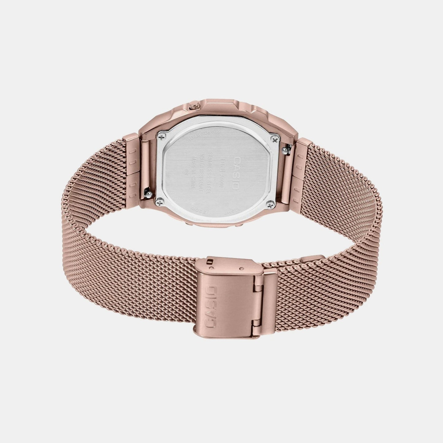 Vintage Unisex Quartz Rose Gold Dial Digital Stainless Steel Watch D195