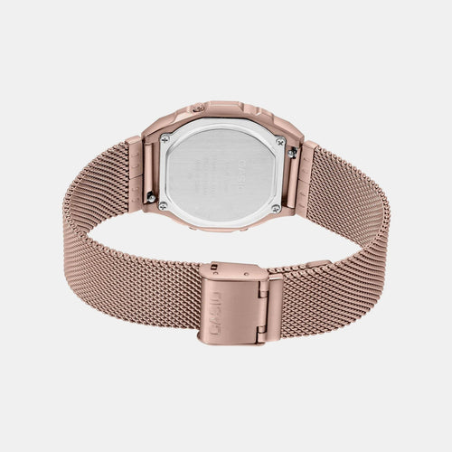 Vintage Unisex Quartz Rose Gold Dial Digital Stainless Steel Watch D195