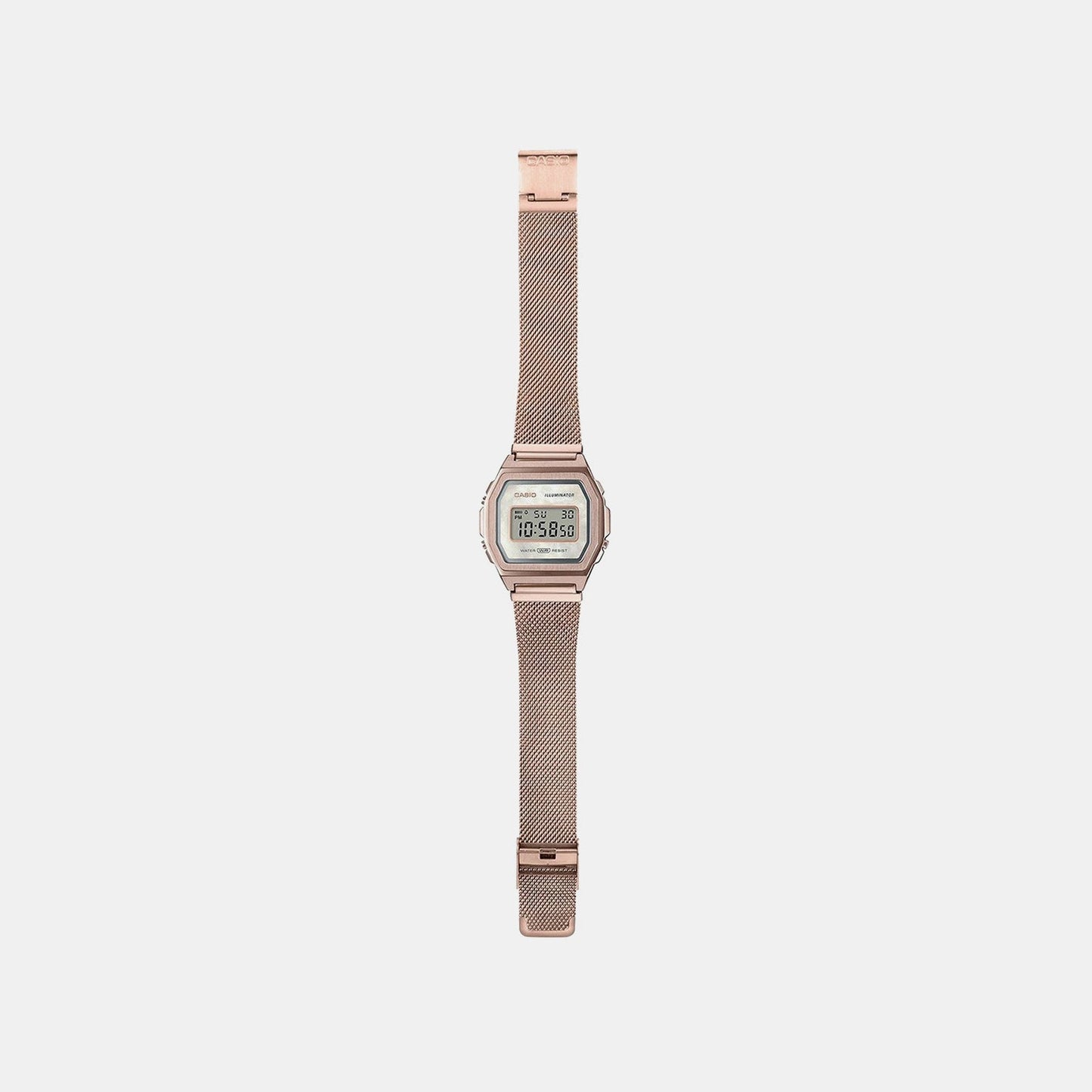 Vintage Unisex Quartz Rose Gold Dial Digital Stainless Steel Watch D195