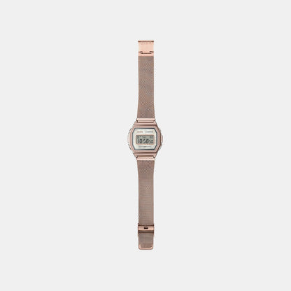 Vintage Unisex Quartz Rose Gold Dial Digital Stainless Steel Watch D195