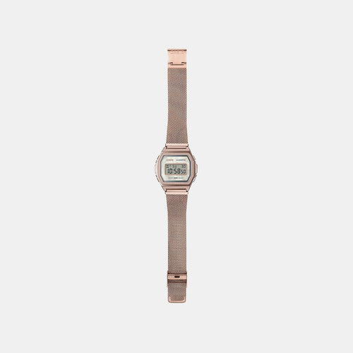 Vintage Unisex Quartz Rose Gold Dial Digital Stainless Steel Watch D195