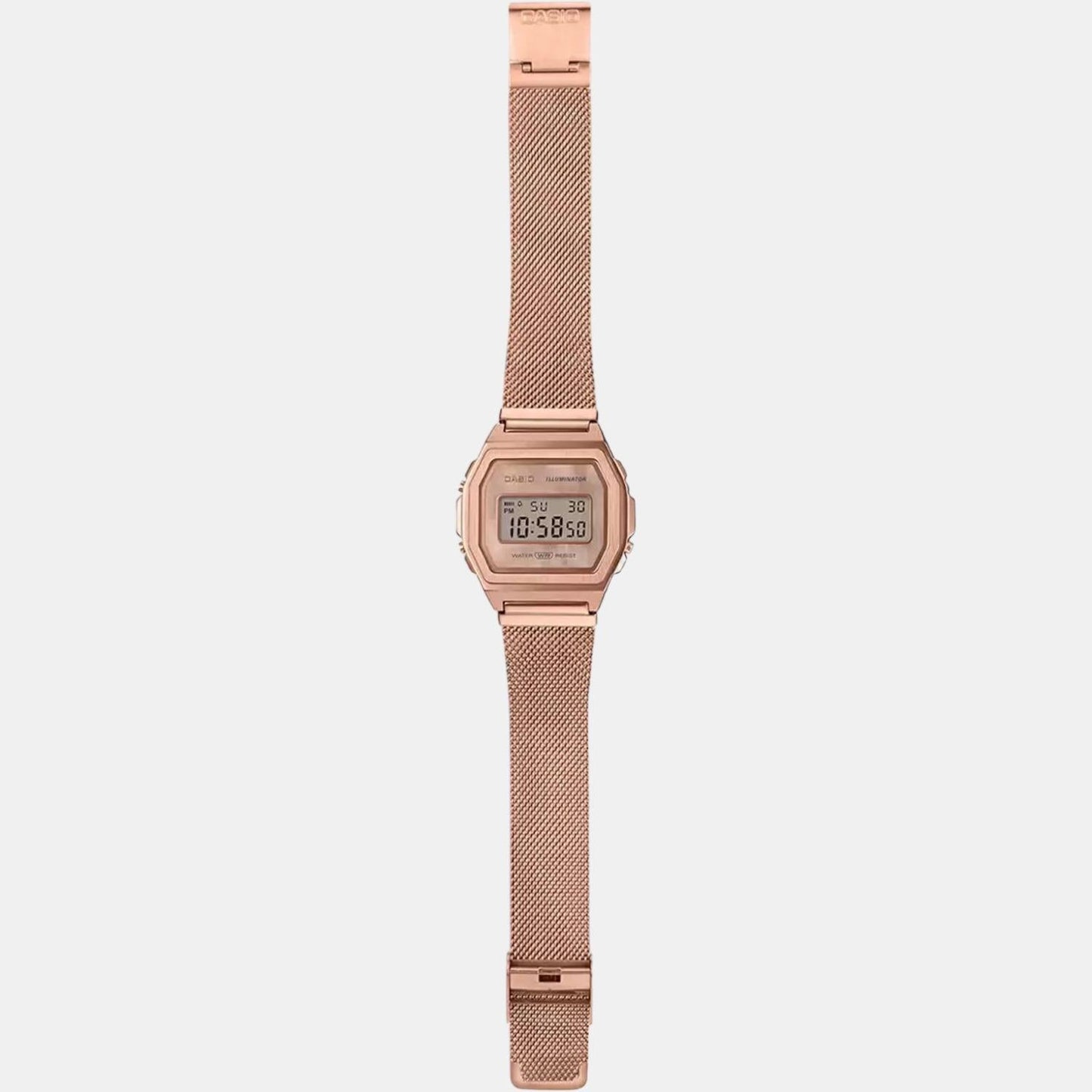 Vintage Unisex Quartz Rose Gold Dial Digital Stainless Steel Watch D196