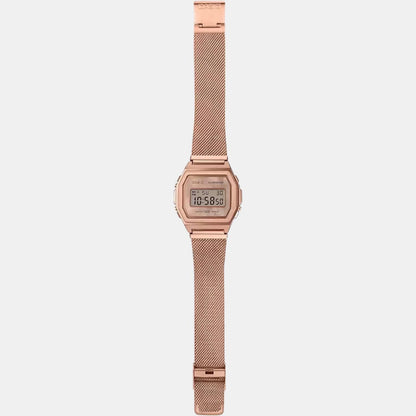 Vintage Unisex Quartz Rose Gold Dial Digital Stainless Steel Watch D196