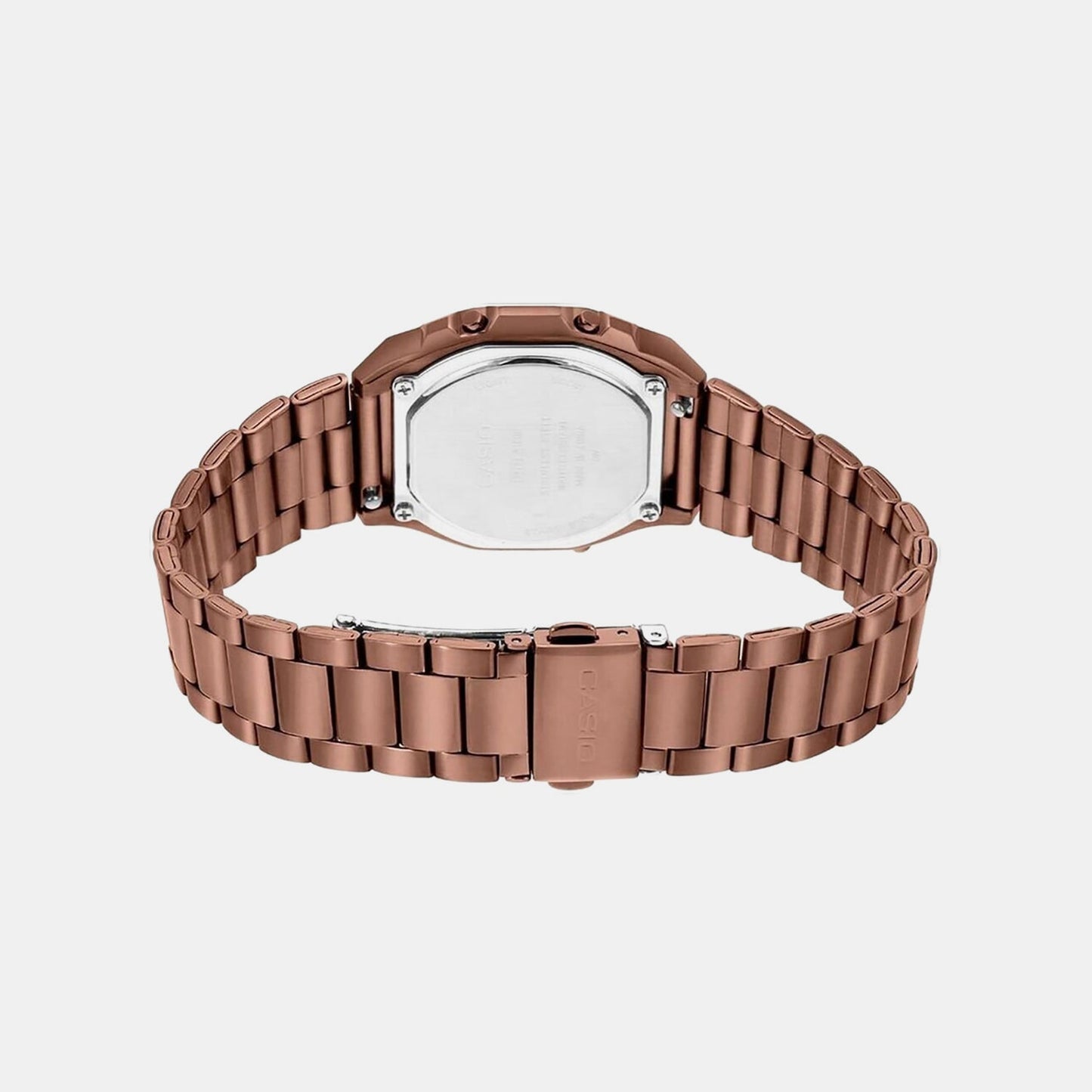 Vintage Unisex Quartz Rose Gold Dial Digital Stainless Steel Watch D197