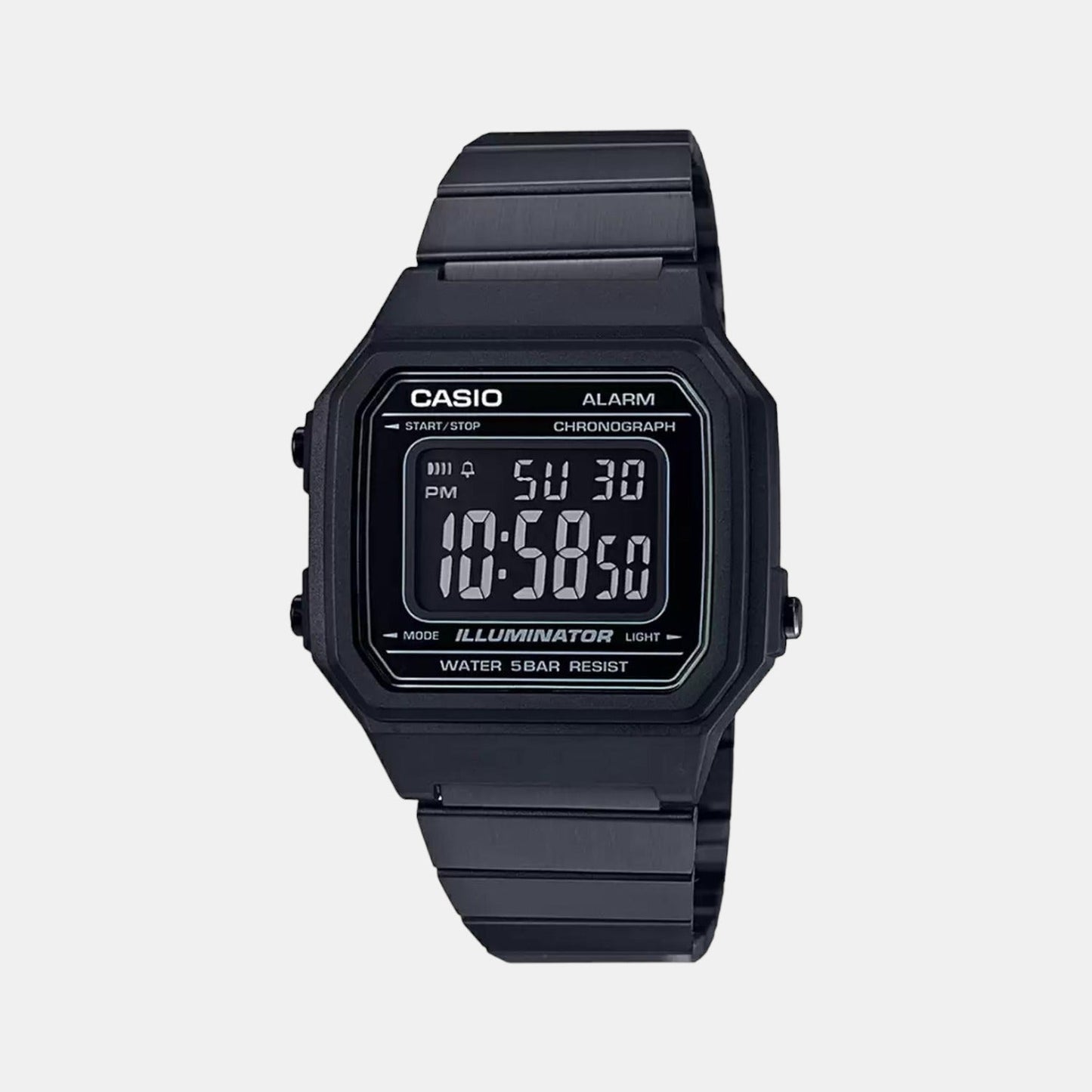Vintage Unisex Quartz Black Dial Digital Stainless Steel Watch D199