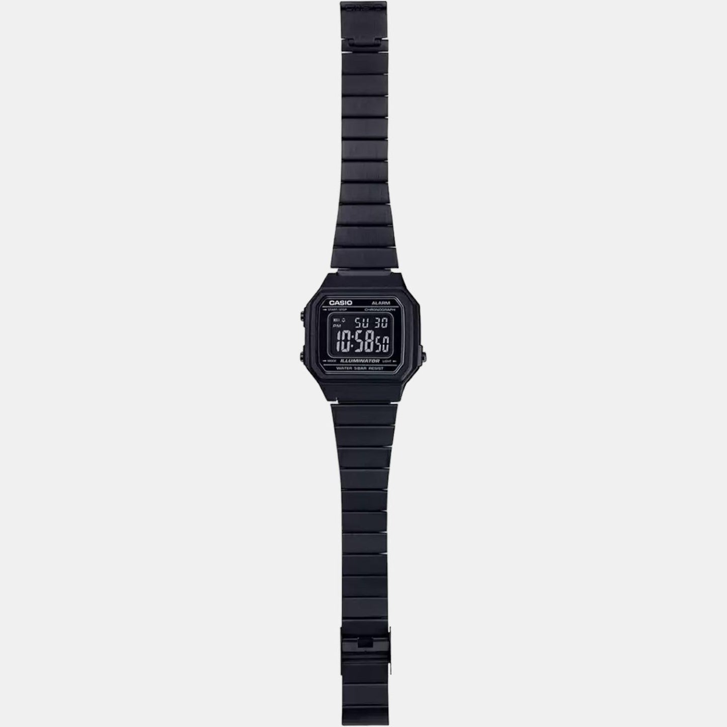 Vintage Unisex Quartz Black Dial Digital Stainless Steel Watch D199
