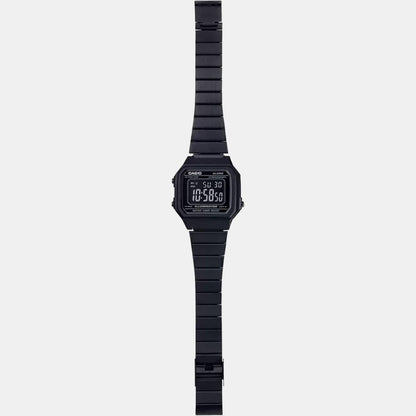 Vintage Unisex Quartz Black Dial Digital Stainless Steel Watch D199