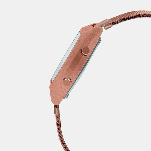 Vintage Unisex Quartz Rose Gold Dial Digital Stainless Steel Watch D216
