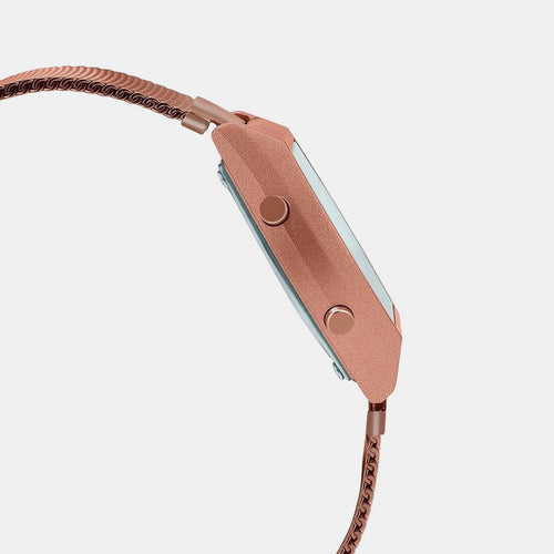 Vintage Unisex Quartz Rose Gold Dial Digital Stainless Steel Watch D216