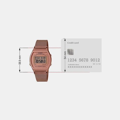 Vintage Unisex Quartz Rose Gold Dial Digital Stainless Steel Watch D216