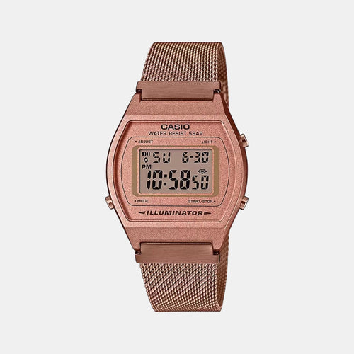 Vintage Unisex Quartz Rose Gold Dial Digital Stainless Steel Watch D216