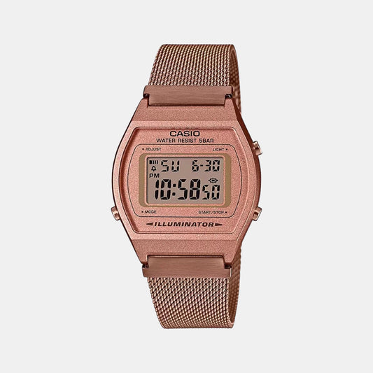 Vintage Unisex Quartz Rose Gold Dial Digital Stainless Steel Watch D216