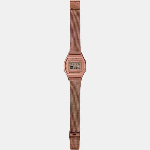Vintage Unisex Quartz Rose Gold Dial Digital Stainless Steel Watch D216