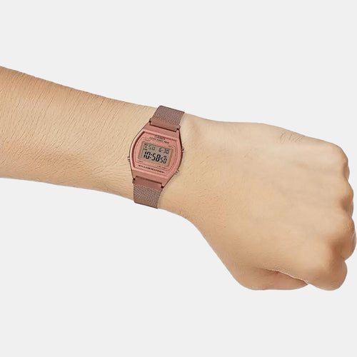 Vintage Unisex Quartz Rose Gold Dial Digital Stainless Steel Watch D216