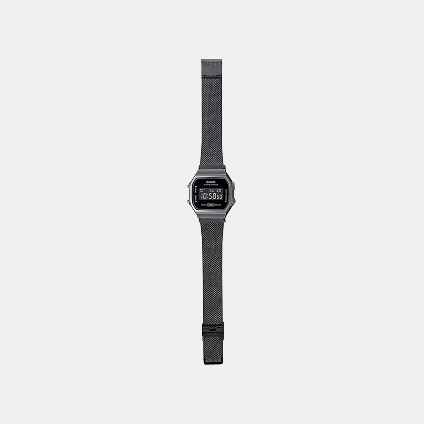 Vintage Unisex Quartz Black Dial Digital Stainless Steel Watch D259