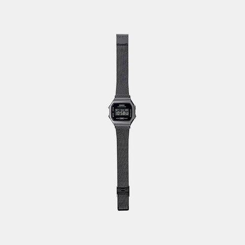 Vintage Unisex Quartz Black Dial Digital Stainless Steel Watch D259
