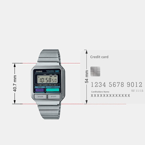 Vintage Unisex Quartz Silver Dial Digital Stainless Steel Watch D321
