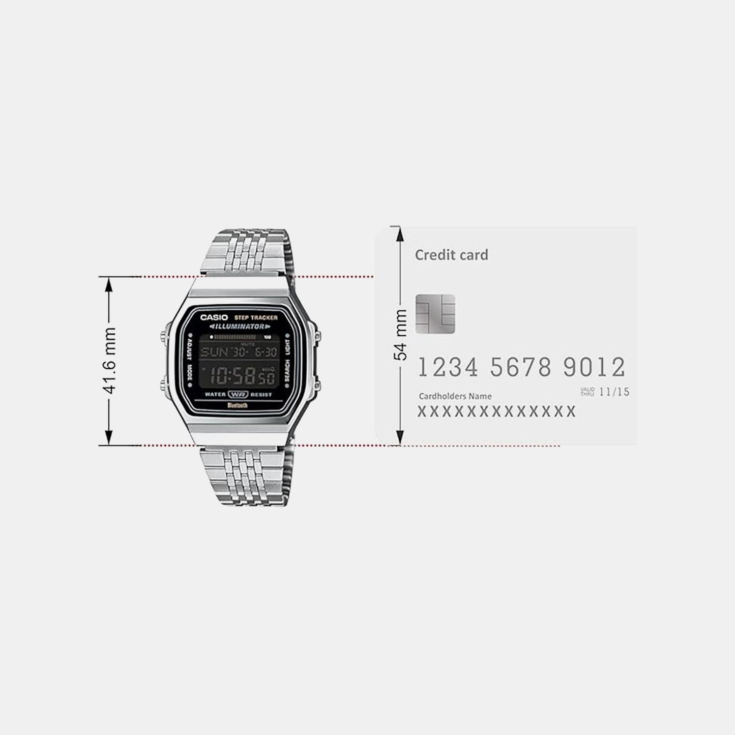 Vintage Unisex Quartz Black Dial Digital Stainless Steel Watch D366