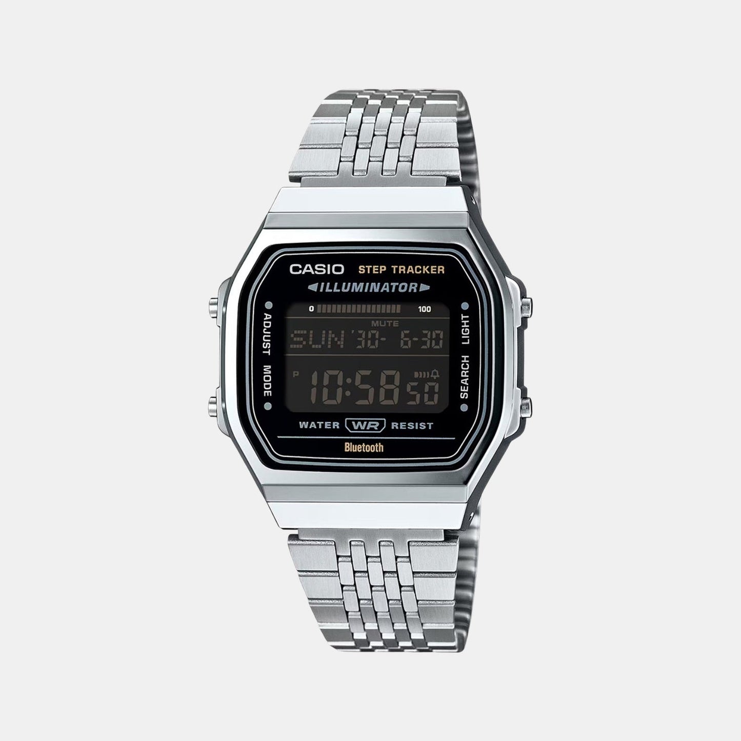 Vintage Unisex Quartz Black Dial Digital Stainless Steel Watch D366