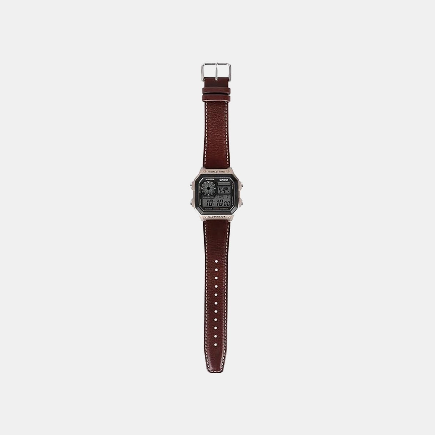 Youth Unisex Quartz Black Dial Digital Leather Watch D383