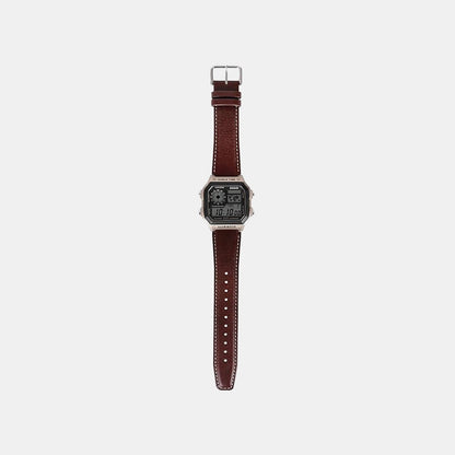 Youth Unisex Quartz Black Dial Digital Leather Watch D383