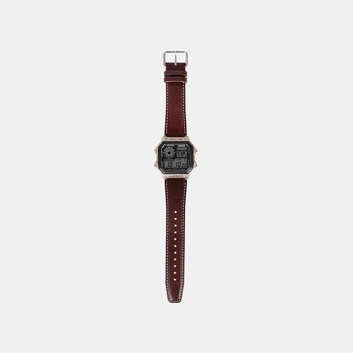 Youth Unisex Quartz Black Dial Digital Leather Watch D383