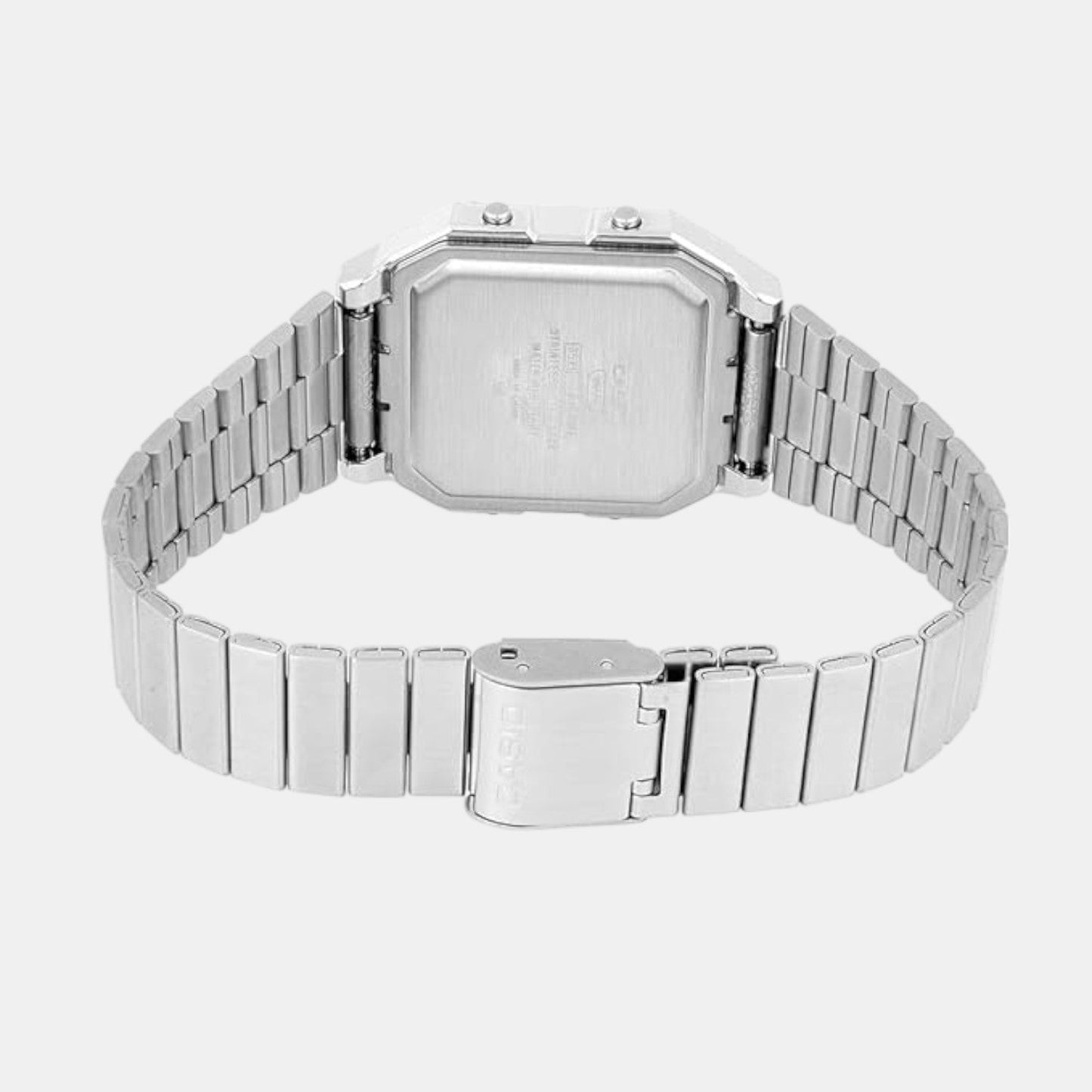 Vintage Unisex Quartz Black Dial Digital Stainless Steel Watch D388