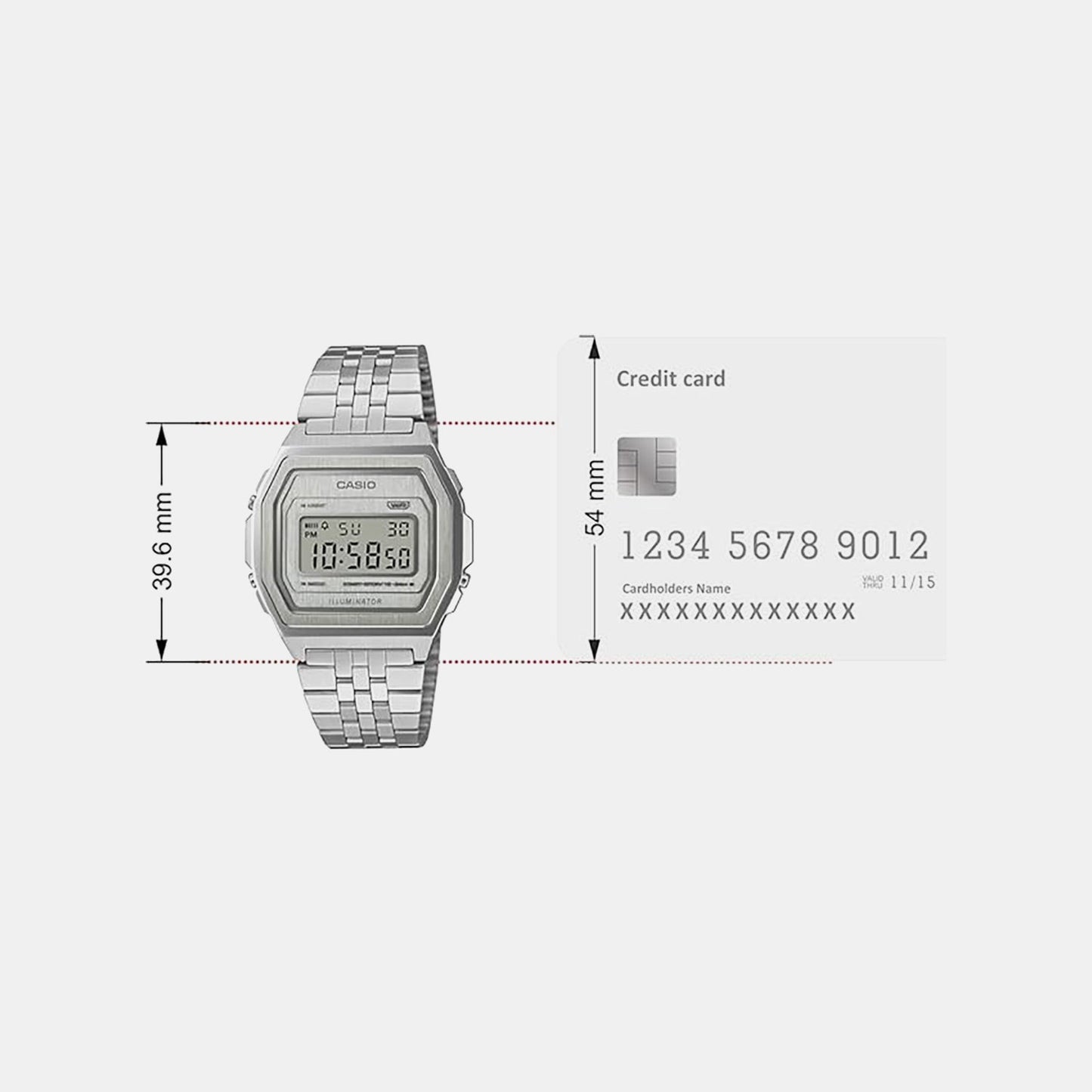 Vintage Unisex Quartz Silver Dial Digital Stainless Steel Watch D400