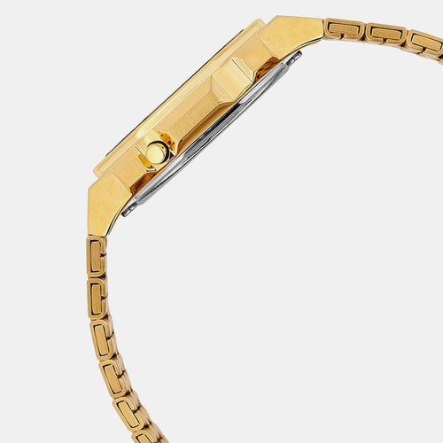 Vintage Unisex Quartz Gold Dial Digital Stainless Steel Watch D401