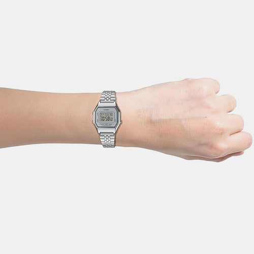 Vintage Women Quartz Transparent Dial Digital Stainless Steel Watch D409