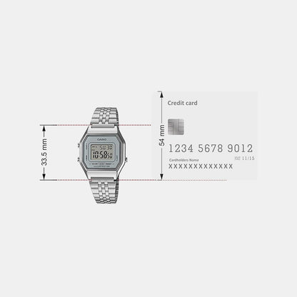Vintage Women Quartz Transparent Dial Digital Stainless Steel Watch D409
