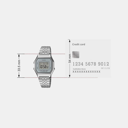 Vintage Women Quartz Transparent Dial Digital Stainless Steel Watch D409