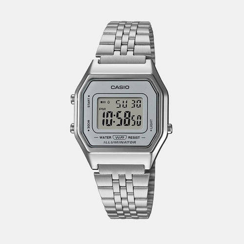 Vintage Women Quartz Transparent Dial Digital Stainless Steel Watch D409