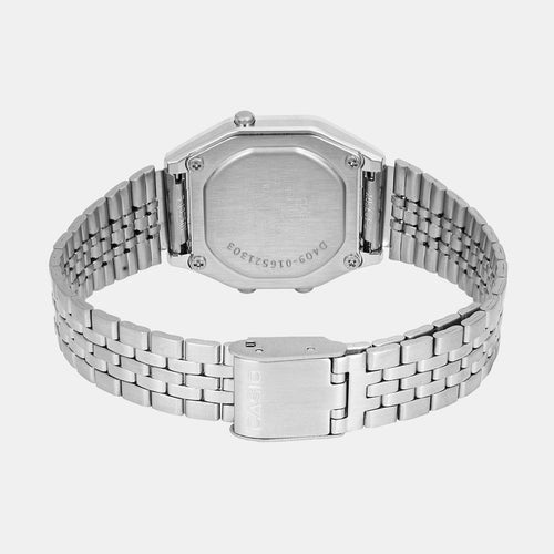Vintage Women Quartz Transparent Dial Digital Stainless Steel Watch D409