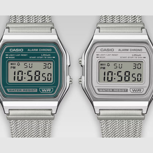 Vintage Unisex Quartz Grey Dial Digital Stainless Steel Watch D414