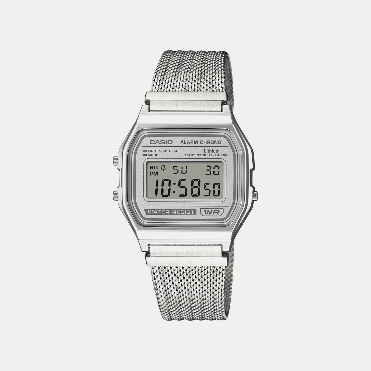 Vintage Unisex Quartz Grey Dial Digital Stainless Steel Watch D414