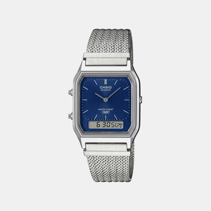 Classics Men Quartz Champagne Dial Analog-Digital Leather Watch D417