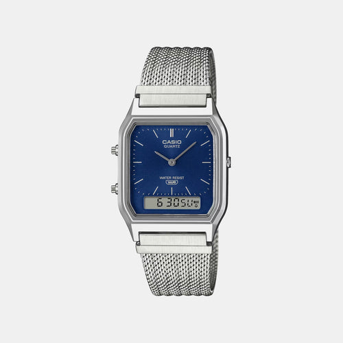 Classics Men Quartz Champagne Dial Analog-Digital Leather Watch D417